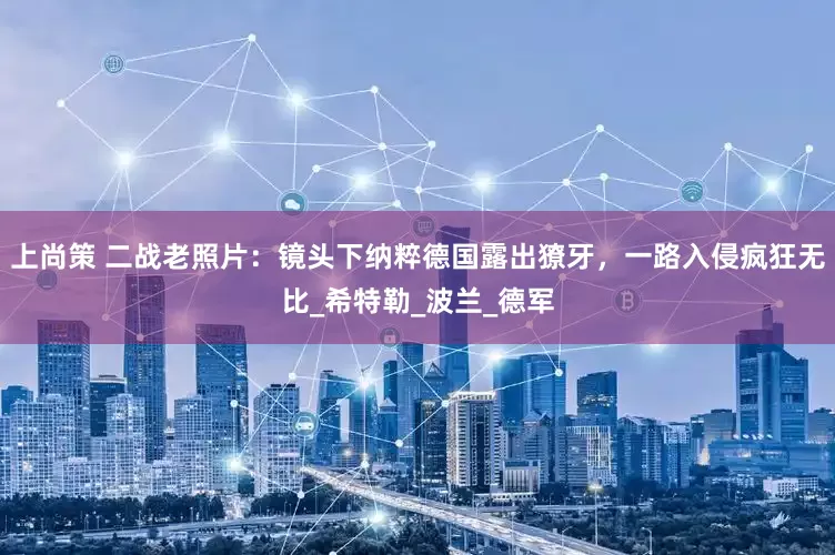 上尚策 二战老照片：镜头下纳粹德国露出獠牙，一路入侵疯狂无比_希特勒_波兰_德军